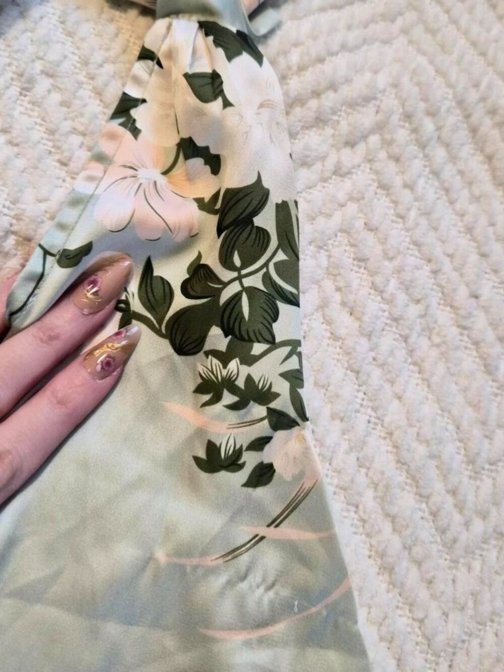 Soft Pale Green Tie Back Formal Dress - Picture 7 of 8